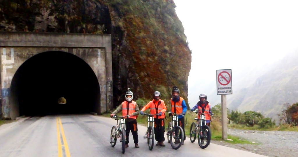 A small tunnel before the start of Death Road, on tarmac section.